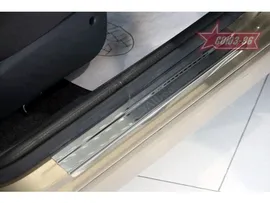 Накладки на внутр. пороги с рисунком (компл.2шт.) на металл Союз-96 Fiat Albea 2004-