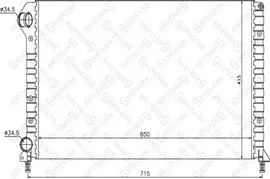 Радиатор охлаждения двигателя Stellox для Fiat Doblo I 2001-2015. Артикул 10-25477-SX