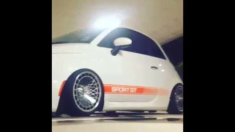 Fiat 500 not Abarth on MTechnica Turbo Wheels Airlift Air Suspension